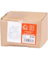 Dekorácia MagicHome, Zajačik, biely, porcelán, veľkonočný, 10,4x7,3x7,1 cm