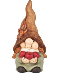 Dekorácia MagicHome, Trpaslík - dievčatko s jablkami, 11x9,5x22,5 cm