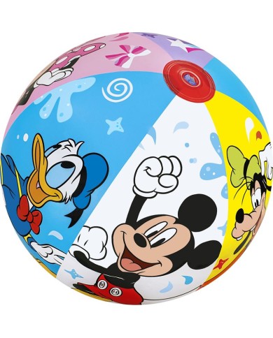 Lopta Bestway® 91098, Mickey&Friends, plážová, detská, nafukovacia, do vody, 51 cm
