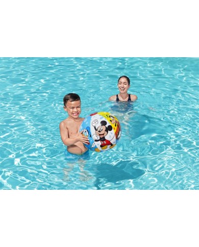 Lopta Bestway® 91098, Mickey&Friends, plážová, detská, nafukovacia, do vody, 51 cm