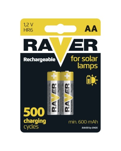 Batéria RAVER SOLAR HR6, nabíjateľná batéria, 600 mAh, bal. 2 ks, AA tužka