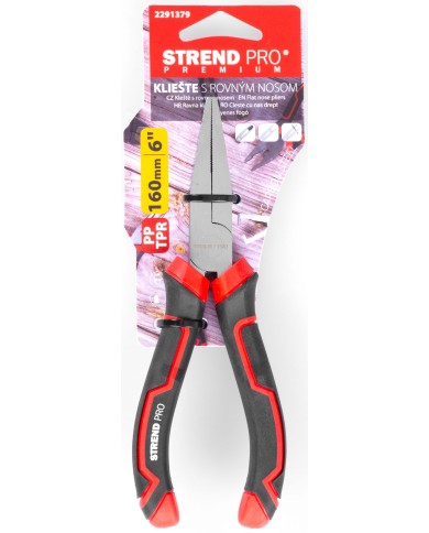 Kliešte Strend Pro Premium ComfortGrip DL414, 160 mm, s plochým nosom