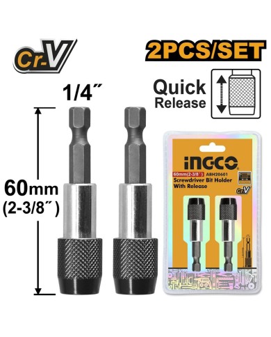 Bit nadstavec rýchloupínací 60mm sada 2ks INGCO