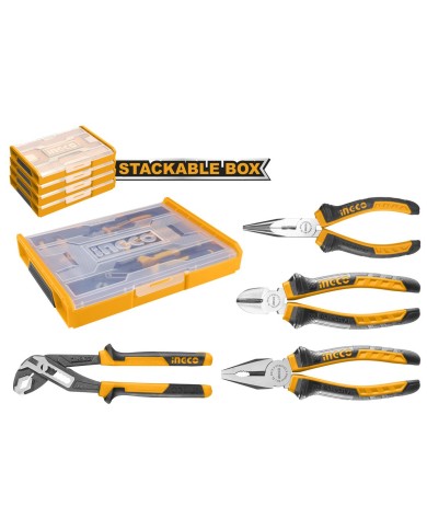 Náradie sada 4ks kliešti CrV v kufríku INGCO