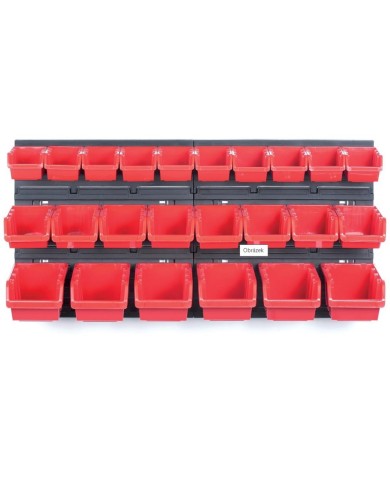 Zásobník sada 24ks+ plastový stojan 2ks, čierno/červená kombinácia