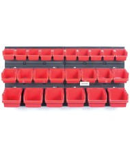 Zásobník sada 24ks+ plastový stojan 2ks, čierno/červená kombinácia