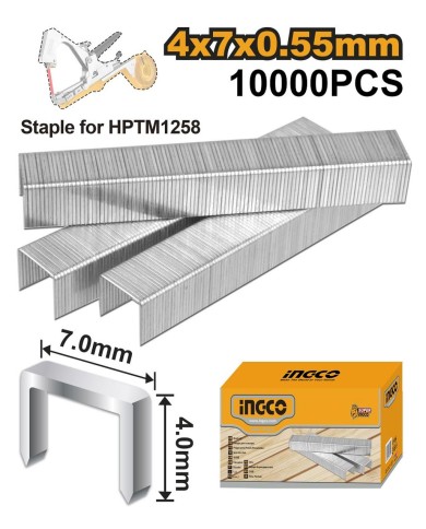 Sponky do klieští viazacích HPTM1258 7mm, 10000ks INGCO