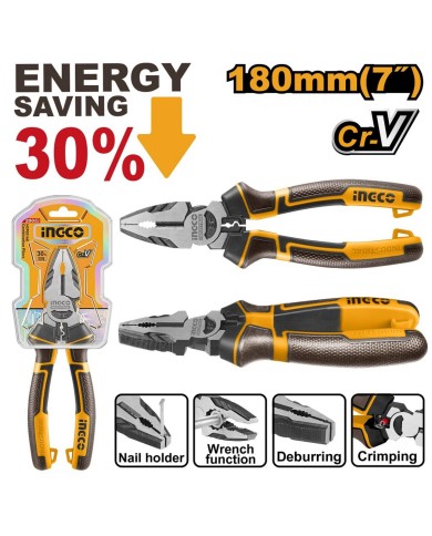 Kliešte kombinované s dlhou pákou CrV 180mm INGCO Industrial