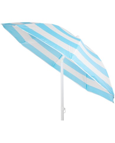 Slnečník DALIA 180 cm, 32/32 mm, s naklápacím kĺbom, tyrkysovo-biely, plážový