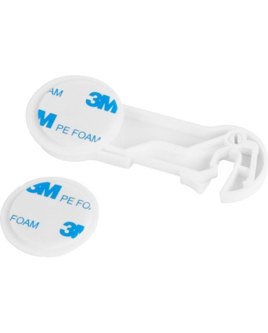 Poistka Strend Pro, detská, bezpečnostný zámok na dvierka a nábytok, plastová, nalepovacia, 9,7x3,7 cm