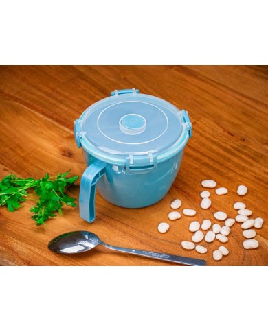 Dóza MagicHome, s uškom, otvárateľné veko, s rúčkou, 900 ml, hrnček s uškom, hrnček 168x138x104 mm