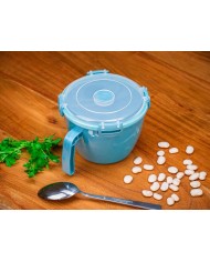 Dóza MagicHome, s uškom, otvárateľné veko, s rúčkou, 900 ml, hrnček s uškom, hrnček 168x138x104 mm