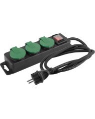 Kábel Strend Pro FS0701, L-3 m, predlžovací, 3x zásuvka + vypínač, IP44