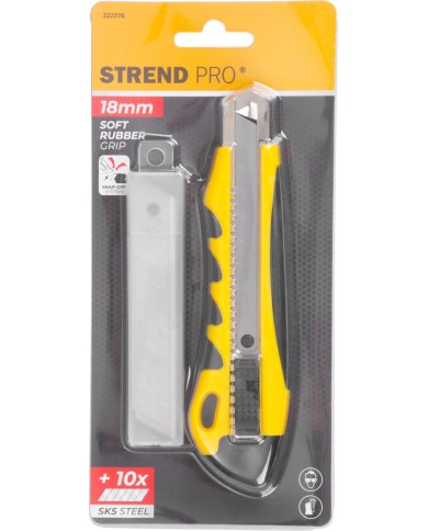 Nôž Strend Pro UK888+1A, 18 mm, odlamovací, + 10 ks čepelí