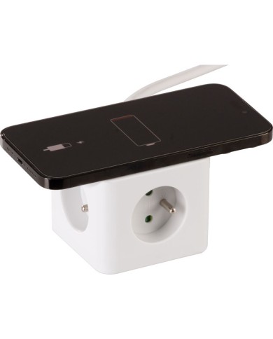 Kábel Strend Pro, predlžovací, tvar kocka, USB-C + A, bezdrôtové nabíjanie, 1,4 m, Wireless