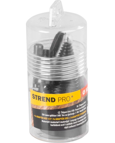 Tŕň Strend Pro, štiepací klin, kužeľ, 50 mm, 3x adaptér, na drevo