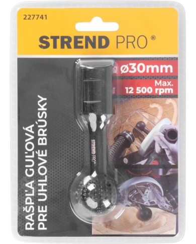 Rašpľa Strend Pro RSP41, na drevo, 30 mm, pre uhlovú brúsku, guľová, čierna
