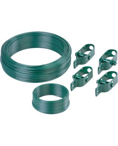 Sada drôtov Strend Pro, na pletivo Pwire.mc PVC, napínací L-100 m a viazací L-25 m drôt, 4x napínač drôtu