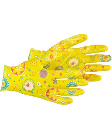 Rukavice Strend Pro Lily, žlté, nitrilové, veľkosť 07/S, záhradné, s blistrom