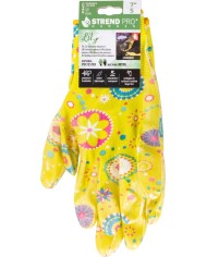 Rukavice Strend Pro Lily, žlté, nitrilové, veľkosť 07/S, záhradné, s blistrom