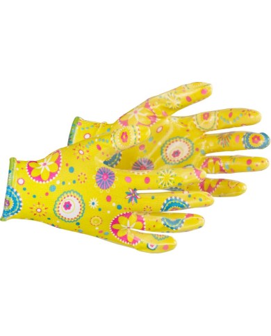 Rukavice Strend Pro Lily, žlté, nitrilové, veľkosť 08/M,záhradné, s blistrom