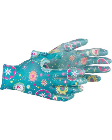 Rukavice Strend Pro Abelia, tyrkysové, veľkosť 08/M, s blistrom
