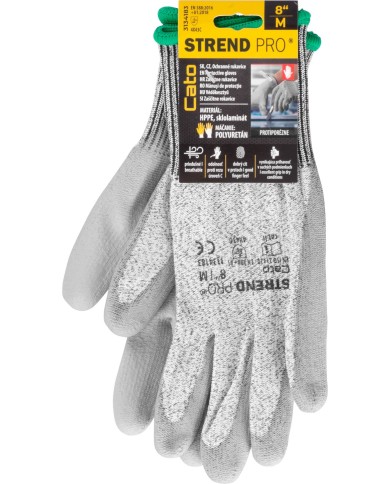 Rukavice Strend Pro Cato, protiporézne, veľkosť 08/M, s blistrom