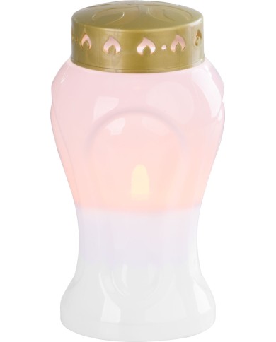 Kahanec MagicHome TG-26, s LED sviečkou, na hrob, biely, 10x17 cm, (súčasť balenia 2xAA)