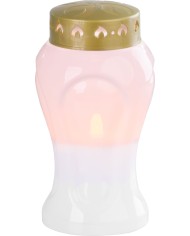 Kahanec MagicHome TG-26, s LED sviečkou, na hrob, biely, 10x17 cm, (súčasť balenia 2xAA)