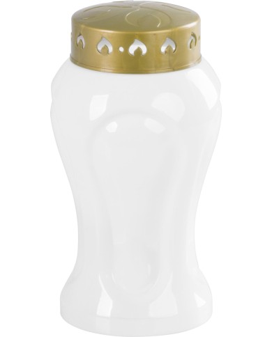 Kahanec MagicHome TG-26, s LED sviečkou, na hrob, biely, 10x17 cm, (súčasť balenia 2xAA)