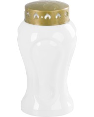 Kahanec MagicHome TG-26, s LED sviečkou, na hrob, biely, 10x17 cm, (súčasť balenia 2xAA)