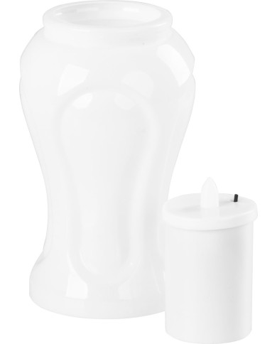 Kahanec MagicHome TG-26, s LED sviečkou, na hrob, biely, 10x17 cm, (súčasť balenia 2xAA)
