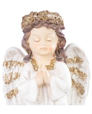 Dekorácia MagicHome, Anjel modliaci, LED, polyresin, na hrob, 11,5x7,5x15,5 cm