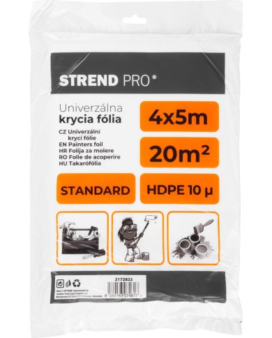 Fólia krycia Strend Pro Standard, maliarska, 4x5 m, 10µ, zakrývacia