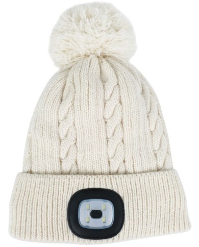 Čiapka Strend Pro Damon biela, L, 4x SMD LED, 60 lm, s brmbolcom, WINTER