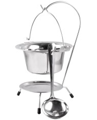 Servírovacia sada MagicHome, 800 ml, nerez, mini kotlík so stojanom a naberačkou