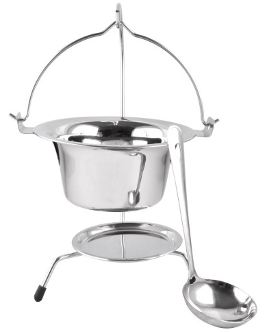 Servírovacia sada MagicHome, 800 ml, nerez, mini kotlík so stojanom a naberačkou