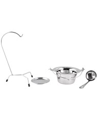 Servírovacia sada MagicHome, 800 ml, nerez, mini kotlík so stojanom a naberačkou