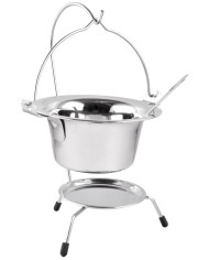 Servírovacia sada MagicHome, 800 ml, nerez, mini kotlík so stojanom a naberačkou