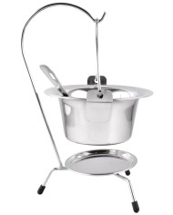 Servírovacia sada MagicHome, 800 ml, nerez, mini kotlík so stojanom a naberačkou