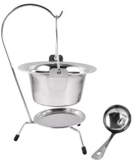 Servírovacia sada MagicHome, 800 ml, nerez, mini kotlík so stojanom a naberačkou