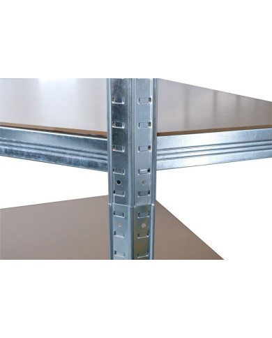 Regál Racks RAT80, do kúta, rohový, kovový, MDF, 5 políc, 180x90x40 cm, max. 150 kg/polica