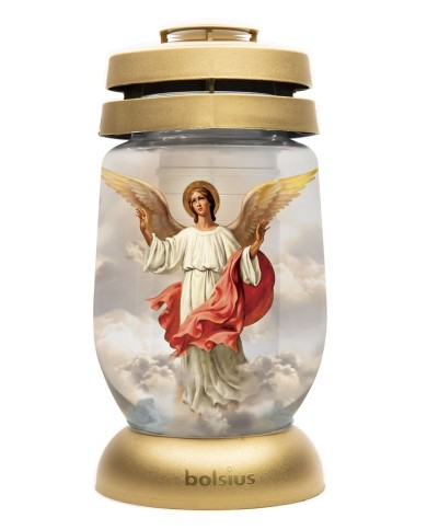 Kahanec Bolsius 3S 17 Anjel, 24 cm, na hrob, s náplňou 36 h