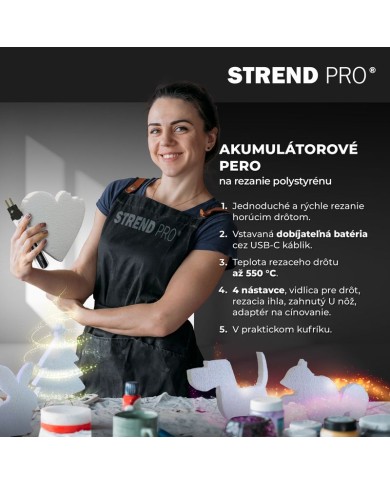 Pero Strend Pro, rezač na polystyrén, 2000mAh, USB nabíjanie, s príslušenstvom