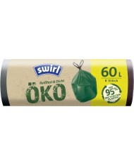 Vrecia Swirl EKO, na odpad, zaťahovacie, zelené, 60 lit., bal. 8 ks