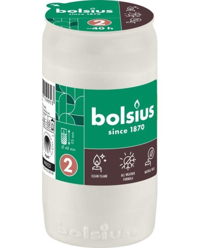 Náplň Bolsius, 40 h, 110 g, 48x95 mm, do kahanca, biela, olej