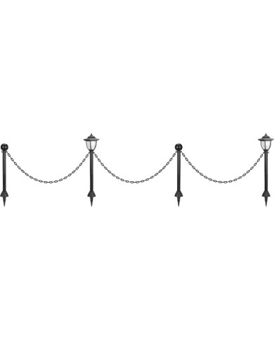 Lampa Strend Pro Garden, reťaz, ohrada, plot do záhrady, 2x solárne svietidlo, 1x LED, 16,5x16,5x71,5 cm