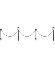 Lampa Strend Pro Garden, reťaz, ohrada, plot do záhrady, 2x solárne svietidlo, 1x LED, 16,5x16,5x71,5 cm
