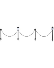 Lampa Strend Pro Garden, reťaz, ohrada, plot do záhrady, 2x solárne svietidlo, 1x LED, 16,5x16,5x71,5 cm