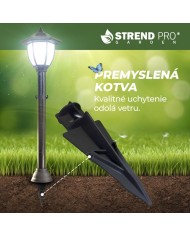 Lampa Strend Pro Garden, reťaz, ohrada, plot do záhrady, 2x solárne svietidlo, 1x LED, 16,5x16,5x71,5 cm